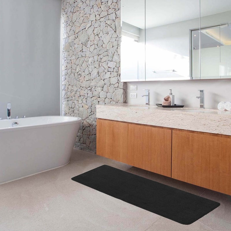 Microfiber Polyester Double Sink Bath Mat Runner - 48"L x 20"W