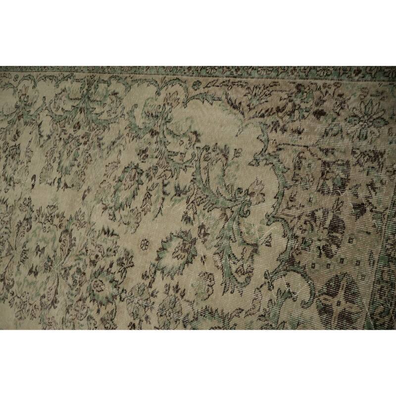 Hand Knotted Oriental 100% Wool Carpet Transitional Floral Beige & Ivories Anatolian Area Rug - 8' 11'' X 6' 6''