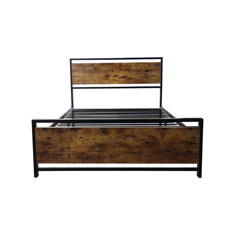 Black Metal bed Sturdy System Metal Bed Frame Quiet and NoiseFree for