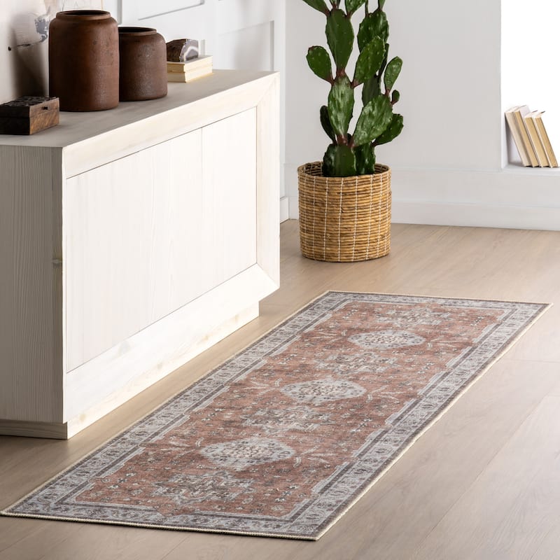 Nuloom Green Haven Collection Daleyza Recycled Cotton Machine Washable Area Rug