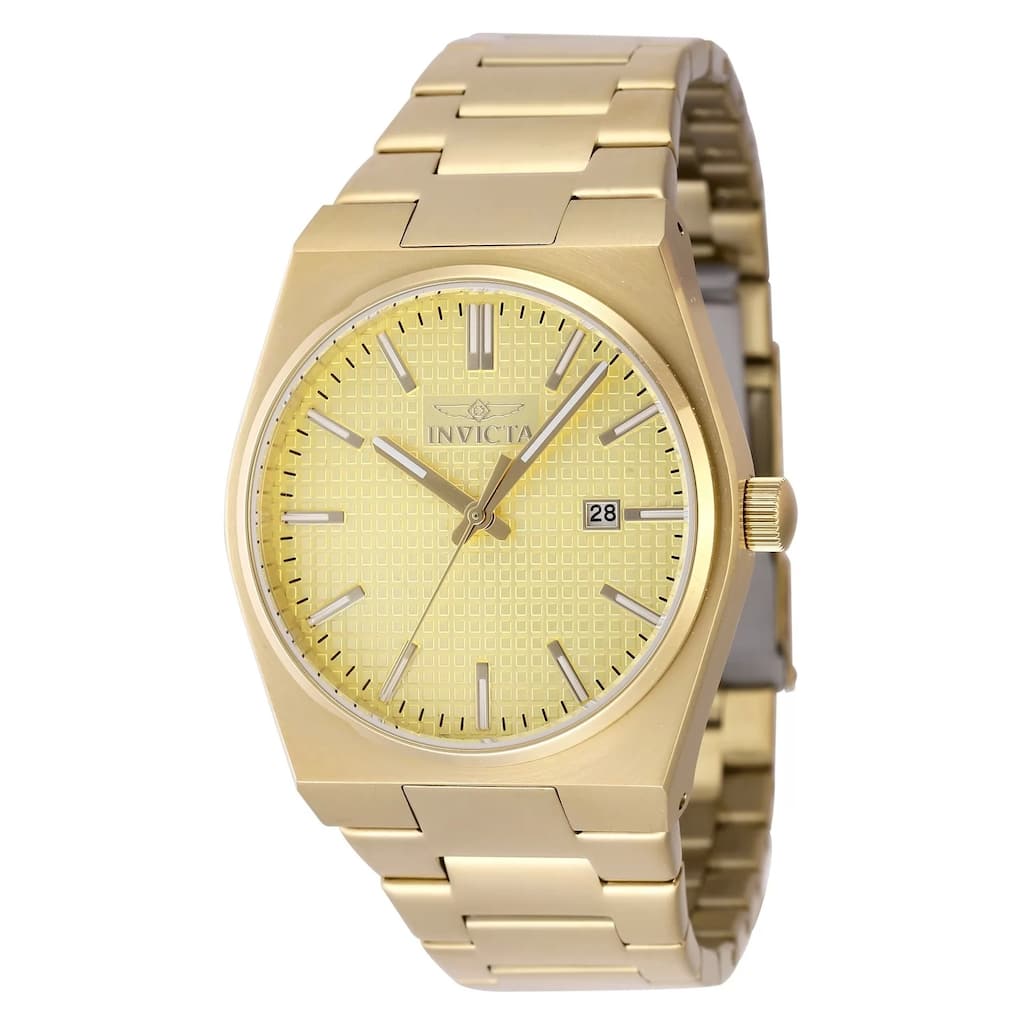 Invicta Men's 48398 Speedway Quartz 3 Hand Gold Dial Watch - Charcoal