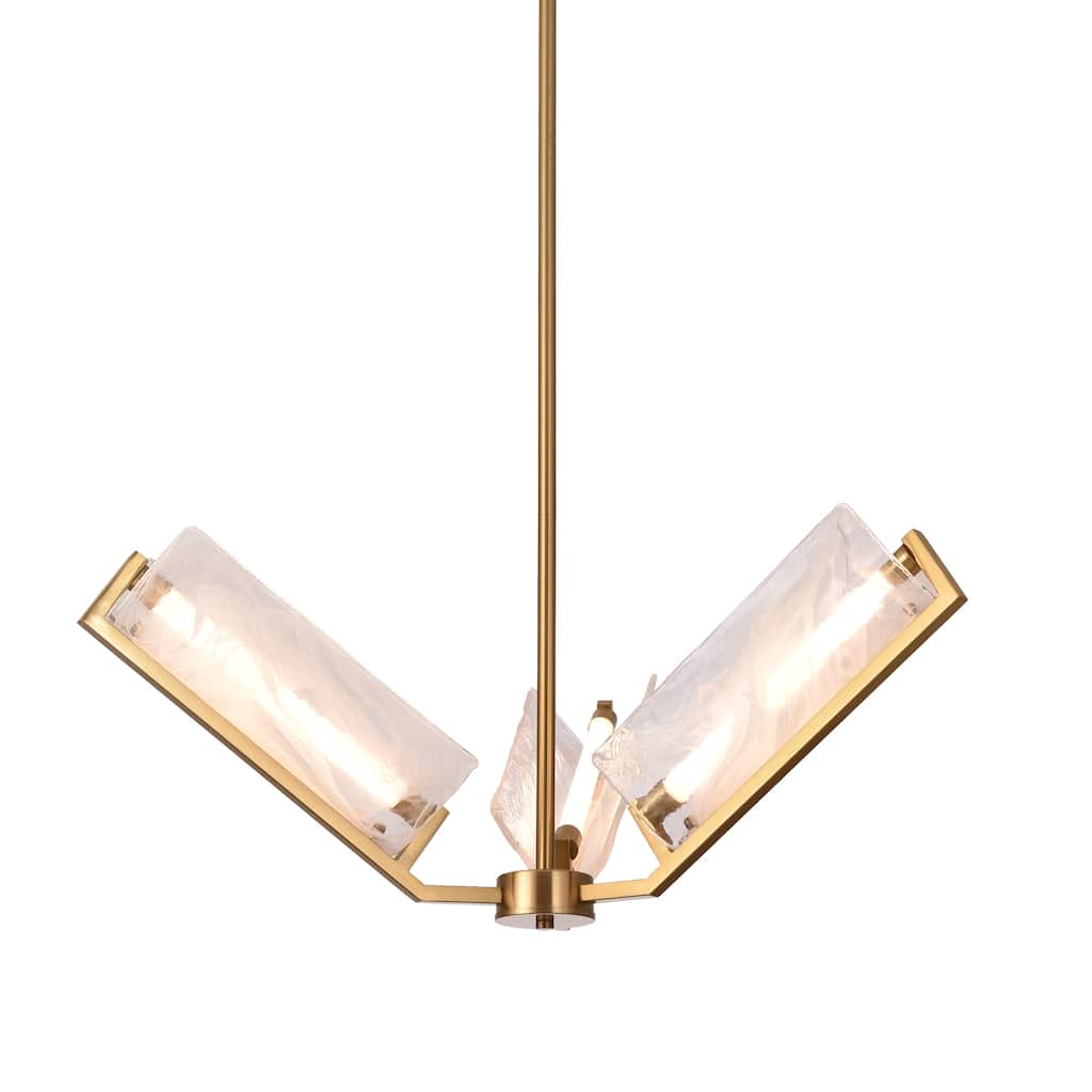 Varaluz Mingle 3-Light Chandelier - Satin Brass