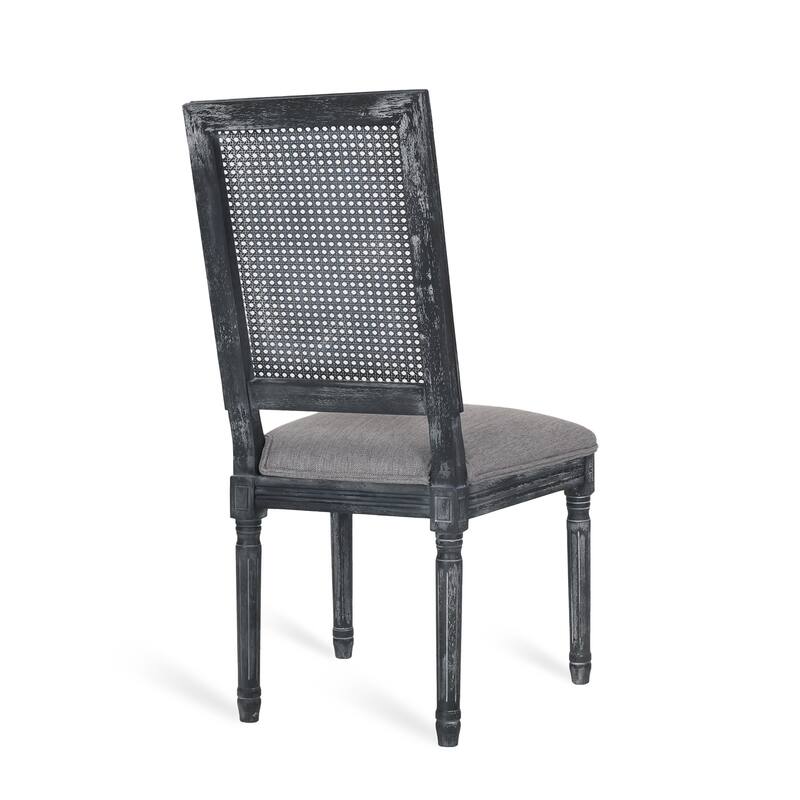 French Country Dining Chairs with High-quality Upholstery and Wood Legs (Set of 2)