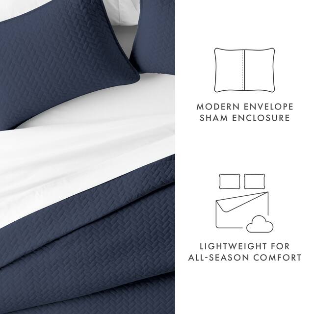 Soft Essentials Quilted Herringbone Coverlet Set