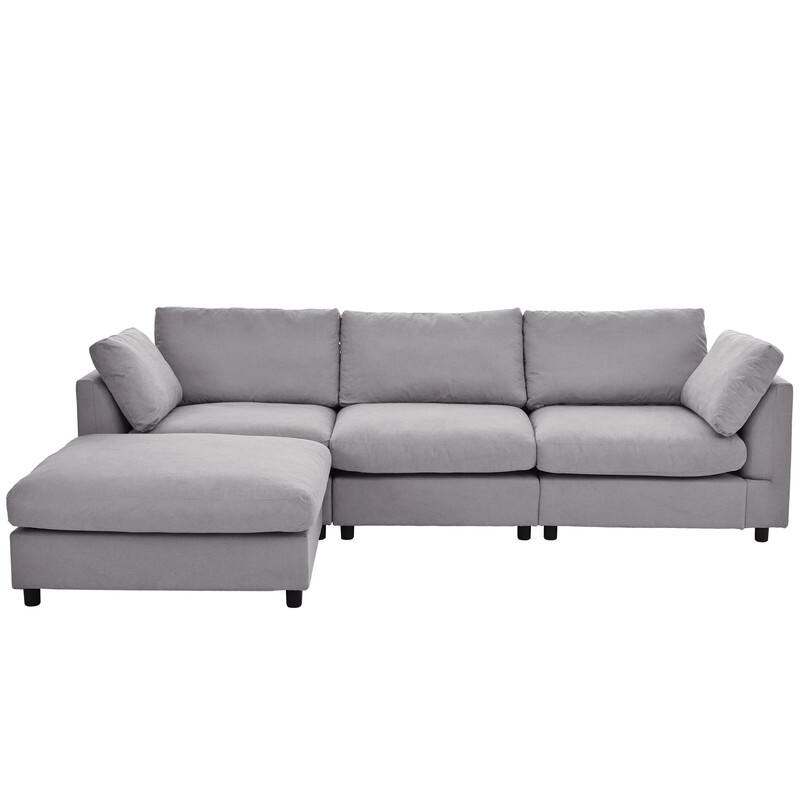 L Shaped Convertible Sectional Sofa with Reversible Chaise