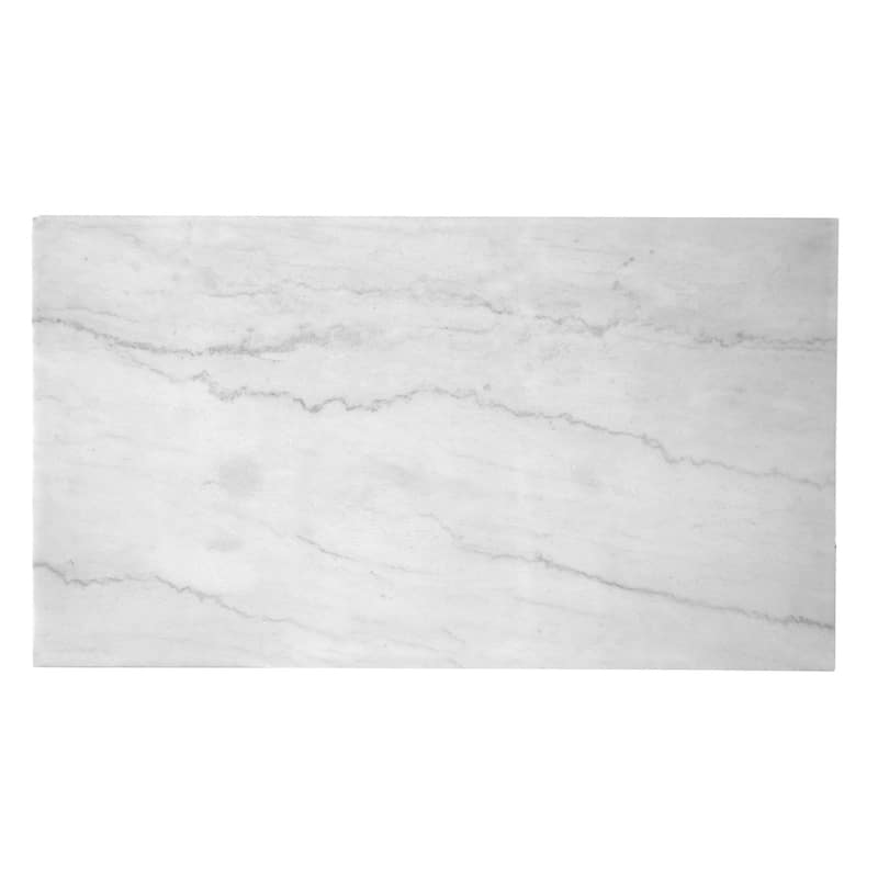 Magnussen Home Esme White Marble and Brushed Nickel Rectangular Cocktail Table - 46''W x 26''D x 18''H