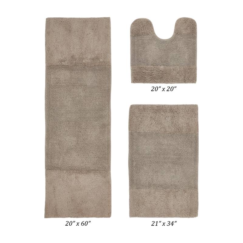 Better Trends Bath Rug 100% Cotton Water Absorbent Tufted Bathroom Rug Set for Shower, Sink Mats Machine Wash Granada Collection