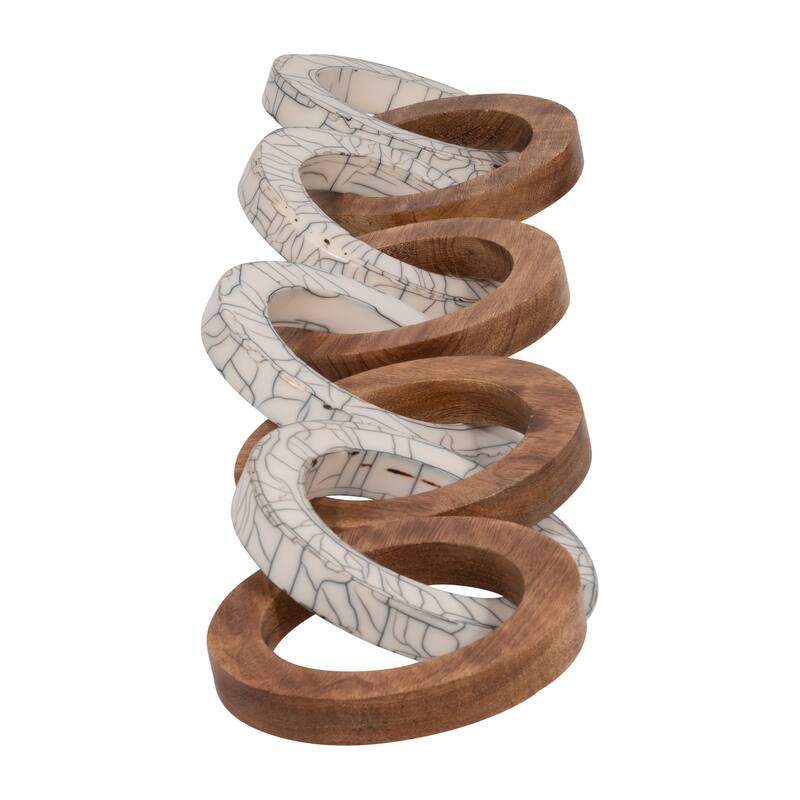 Sagebrook Home 33" Addy Wood And Resin Link Chain, 3"H - 33" x 6" x 3"