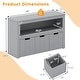 preview thumbnail 16 of 42, Costway Storage Cabinet 3 Drawer Chest w/Wheels Large Storage Cube - See Details