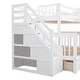 preview thumbnail 7 of 28, Merax Twin-Twin over Full L-Shaped Bunk Bed With 3 Drawers, Portable Desk and Wardrobe