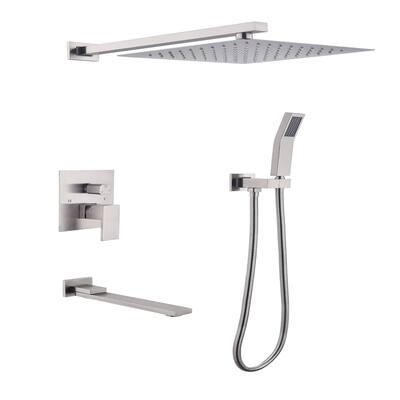 10 Inch Square Bathroom Luxury Rain Mixer Shower Combo Set