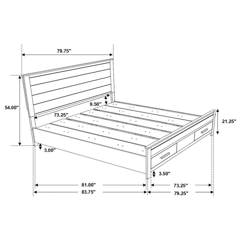 Woodmont Farmhouse Storage Bed Rustic Golden Brown