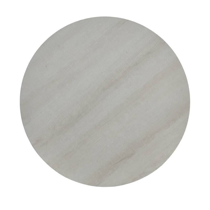 Contemporary Round Wood Shelf End Table