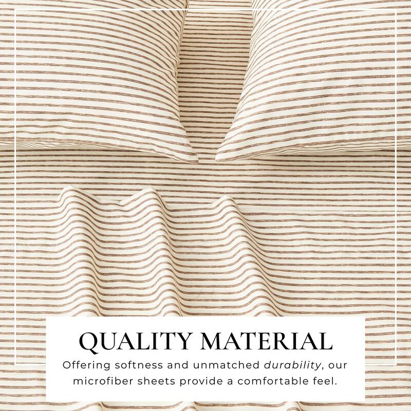 Linery & Co. Ultra-Soft Striped Brushed Microfiber Sheet Set