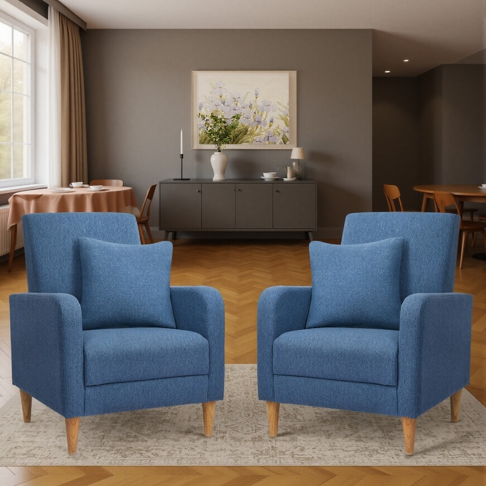 Fabric/Leather Modern Accent Chairs with Lounge Seat