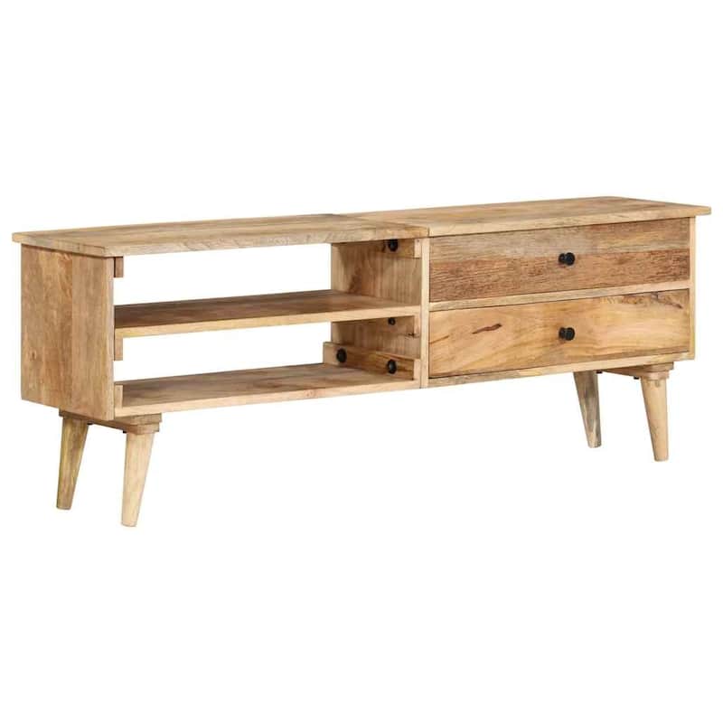 vidaXL TV Cabinet 55.1"x11.8"x19.7" Solid Mango Wood