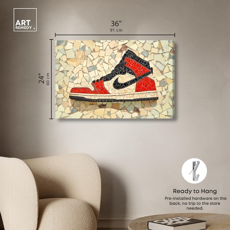 Mosaic Sneaker Canvas by Art Remedy, Gallery Wrapped