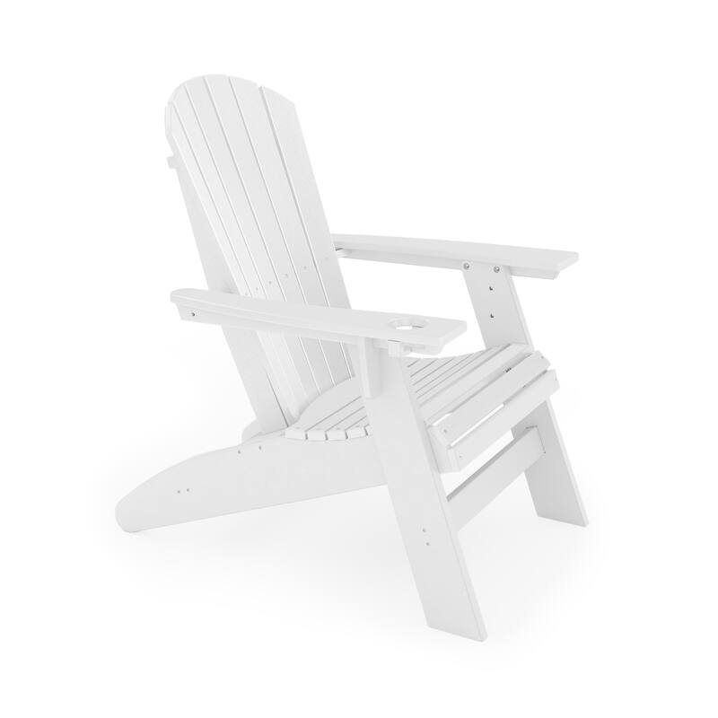 Brown Adirondack Chair - Sturdy Hdpe Poly Lumber For Poolside (Excluding the table)