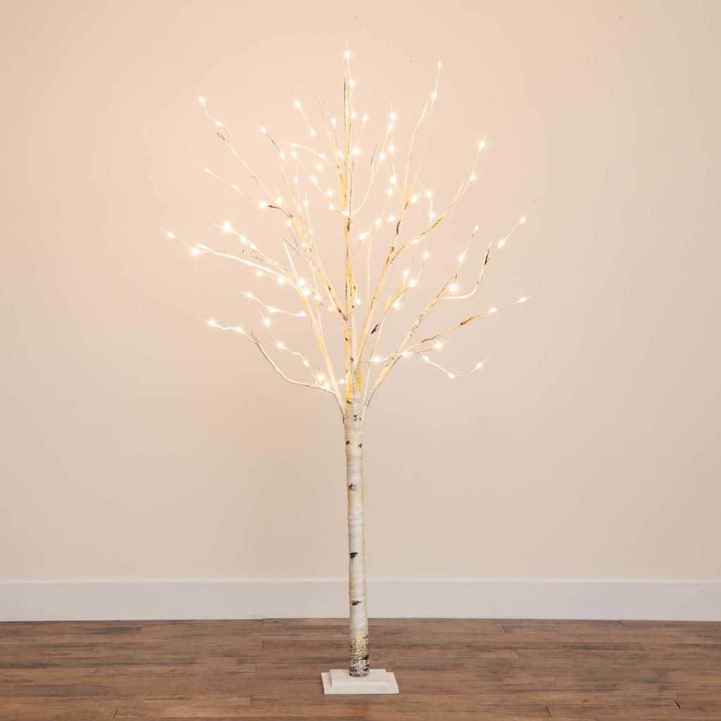 Pre-Lit Birch Artificial Christmas Tree - 6' - Warm White LED Lights