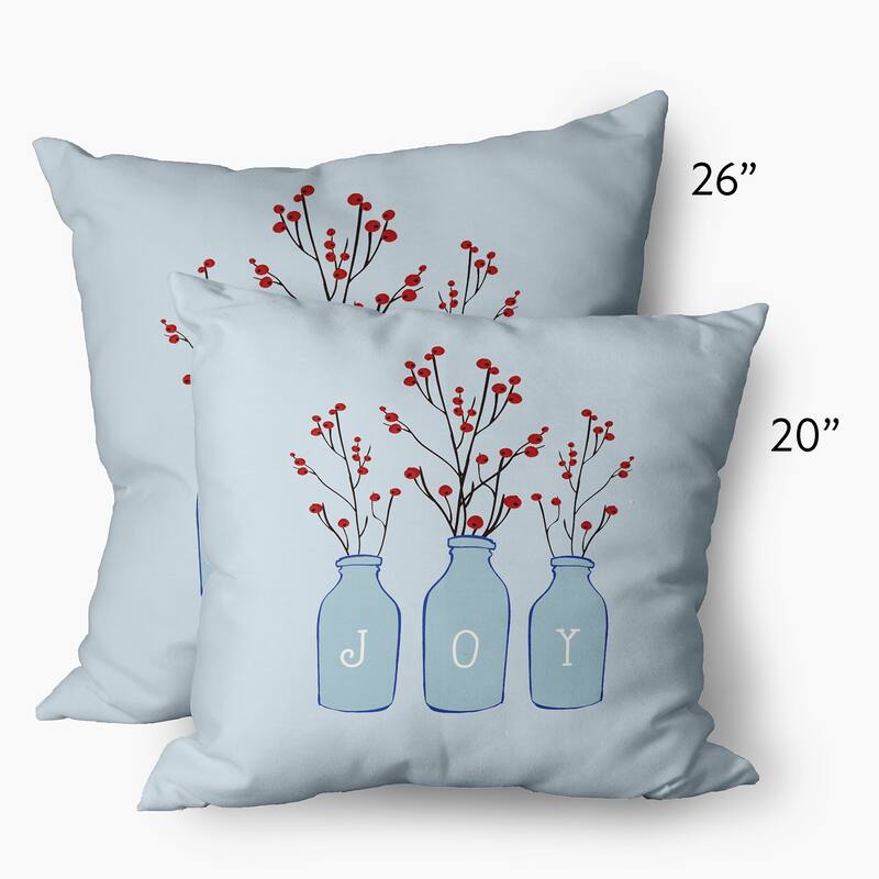 Joy Christmas Indoor/Outdoor Throw Pillow