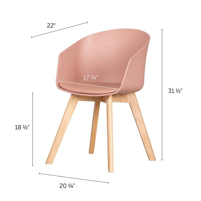 Flam Set of 2 Dinning Chair with Beech Wood Legs