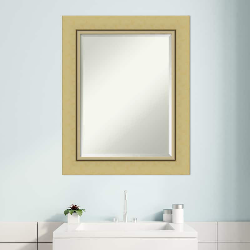 Beveled Bathroom Wall Mirror - Landon Gold Frame