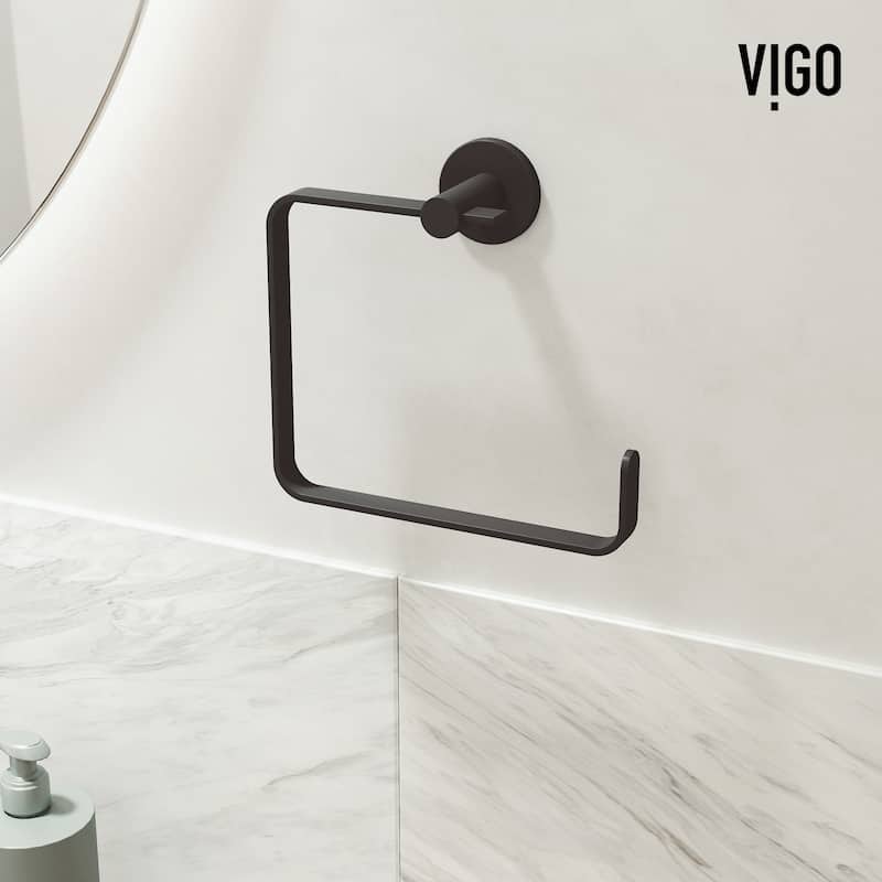 VIGO Arden 4-Piece Bathroom Hardware Accessory Set with 24 in. Towel Bar, Toilet Paper Holder, Hand Towel Holder, Hook