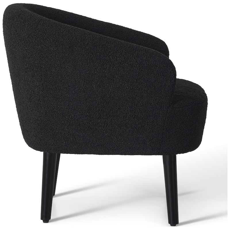 Bayville Sherpa Polyester Upholstered Barrel Chair - Faux Shearling