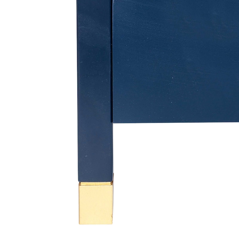 Painted Wood Storage Nightstand With Brass Accents by East at Main