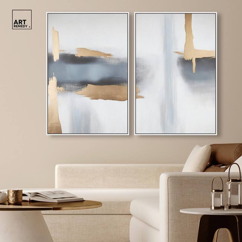Visual Gold Vortex I Canvas Set of 2 by Art Remedy