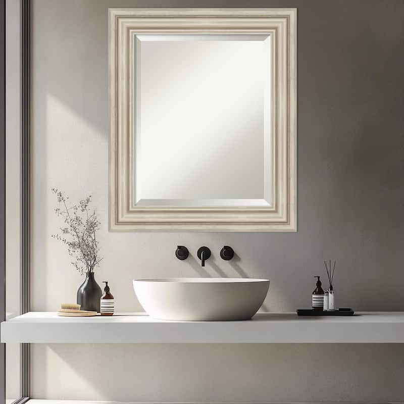 Sierra Beveled Wood Framed Bathroom Vanity Wall Mirror