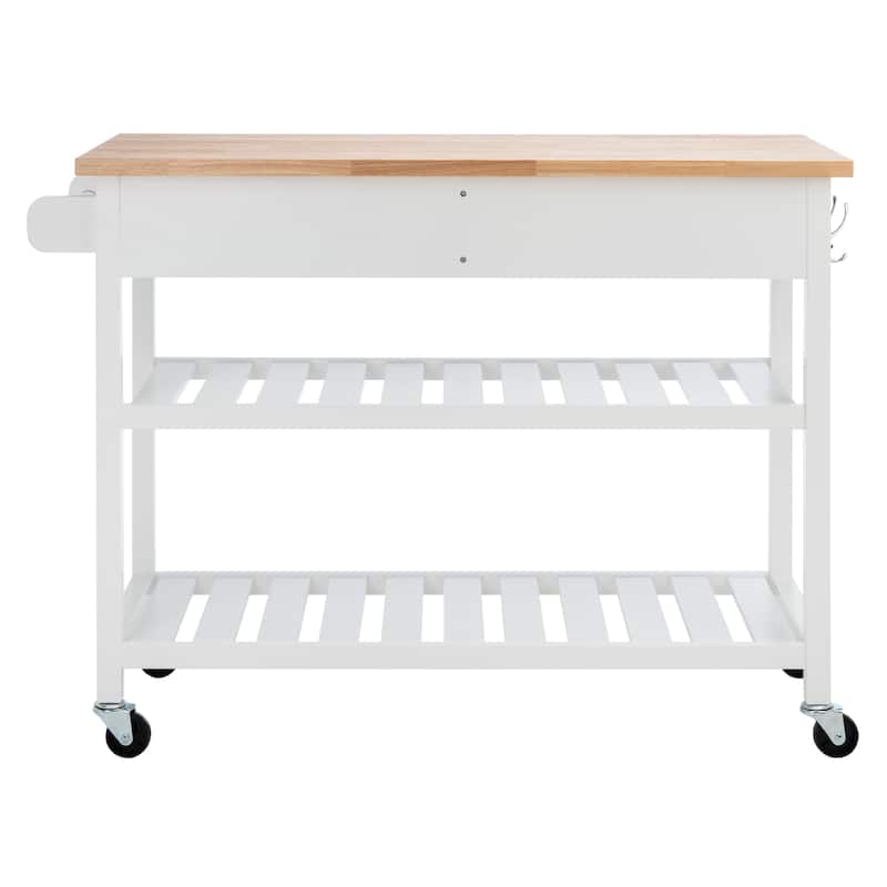 SAFAVIEH Risa 2-Drawer 2-Shelf Kitchen Cart - 47.2" W x 18.9" L x 35.4" H - 47Wx19Dx35H