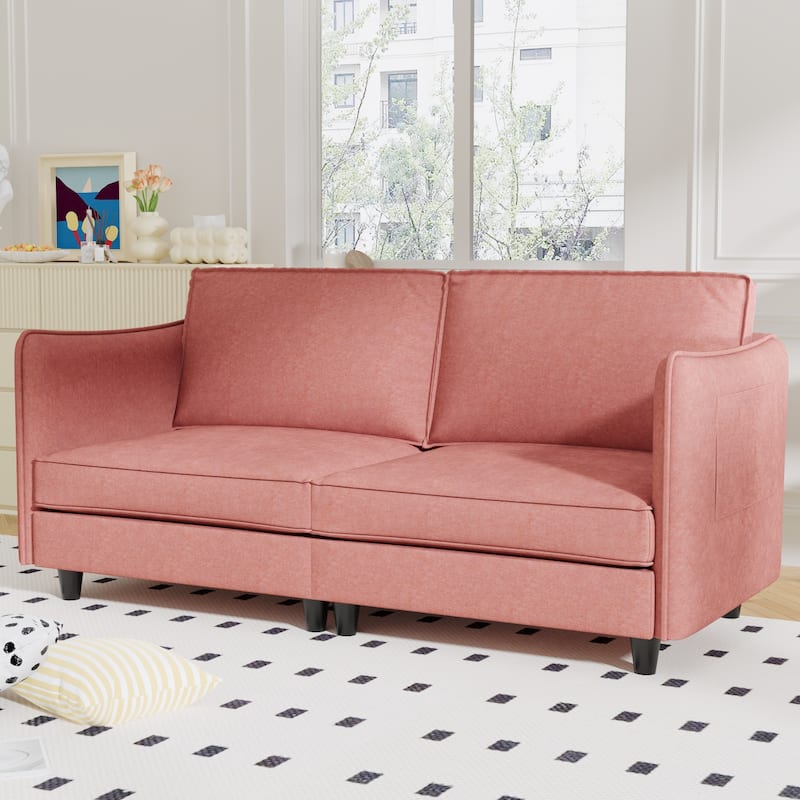 Christopher Knight Home - Hadley 74.27" Loveseat Sofa with Mid-Century Modern Design - Red
