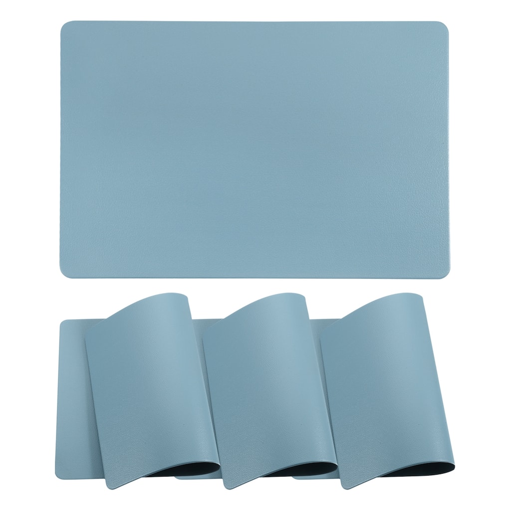 Placemats, 12 x 18 Inch PVC Heat Resistant Table Mats for Table - Blue