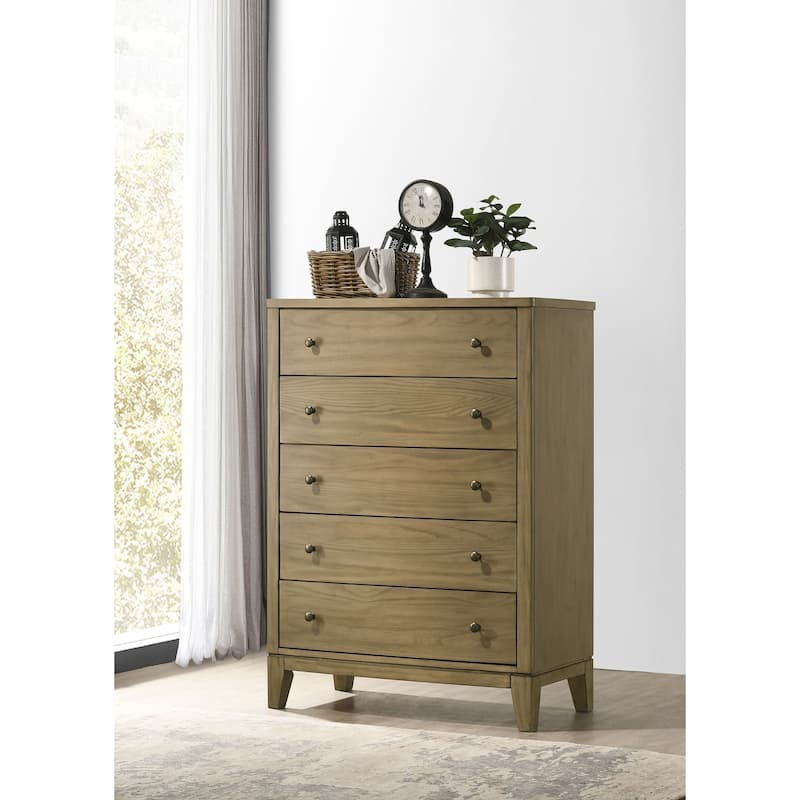 Menlo Natural Pine 5-drawer Bedroom Chest of Drawers