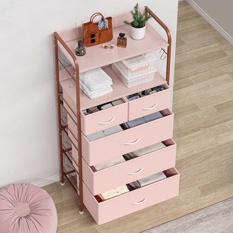 5 Dresser Drawers for Bedroom with Shelves