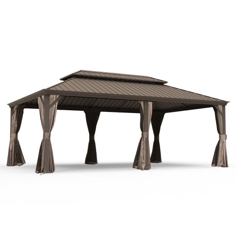 Domi Hardtop Gazebo with Galvanized Steel Double Roof and Aluminum Frame