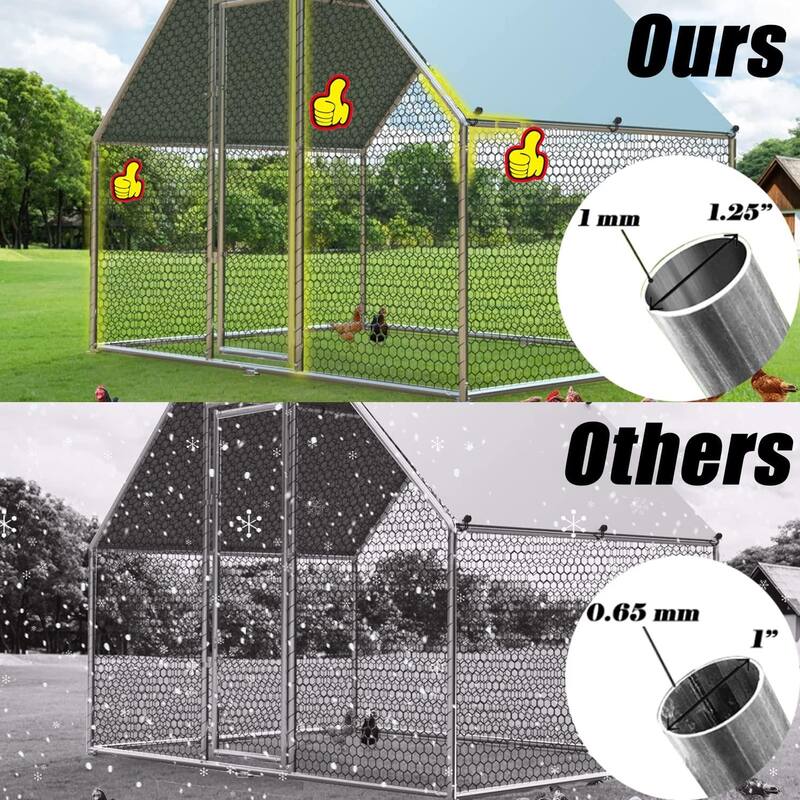Metal Chicken Coop Walk-in Poultry Cage with Waterproof