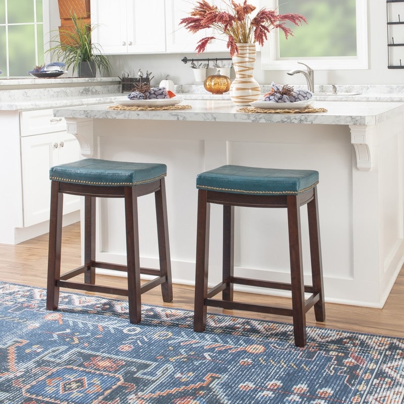 Linon Willamette Backless Upholstered Counter Stool