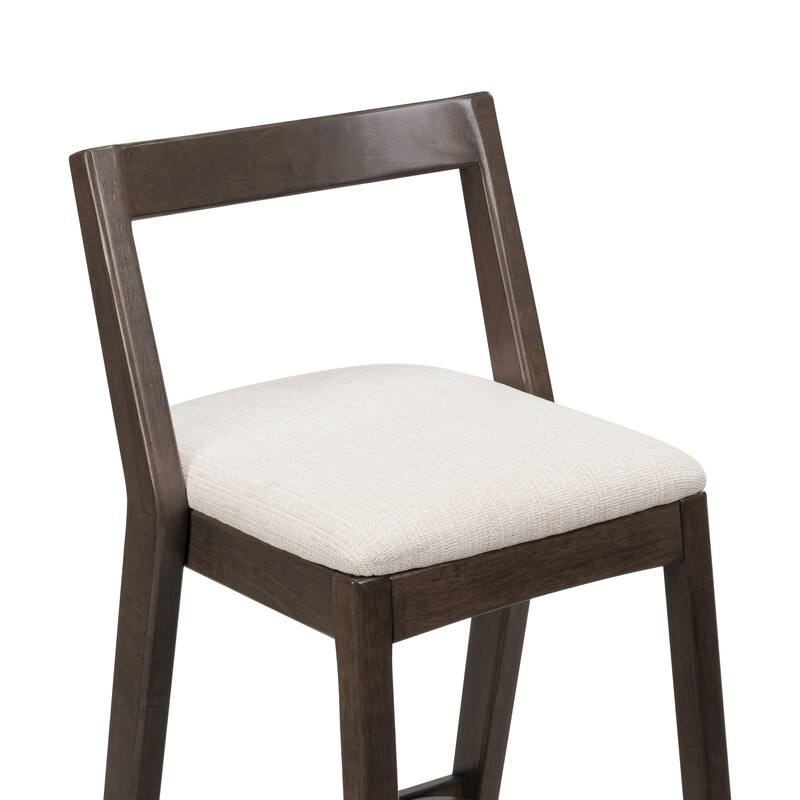 Christopher Knight Home - Maelis Rubberwood Barstools with Upholstered Cushion (Set of 2)
