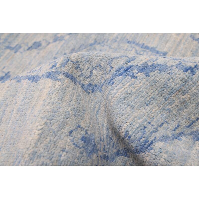 ECARPETGALLERY Hand-knotted Vibrance Blue Wool Rug - 9'0 x 12'4