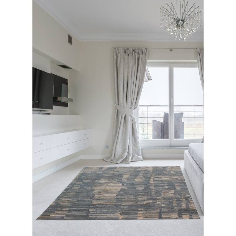 ECARPETGALLERY Hand-knotted Tangier Grey Wool Rug - 7'10 x 9'10