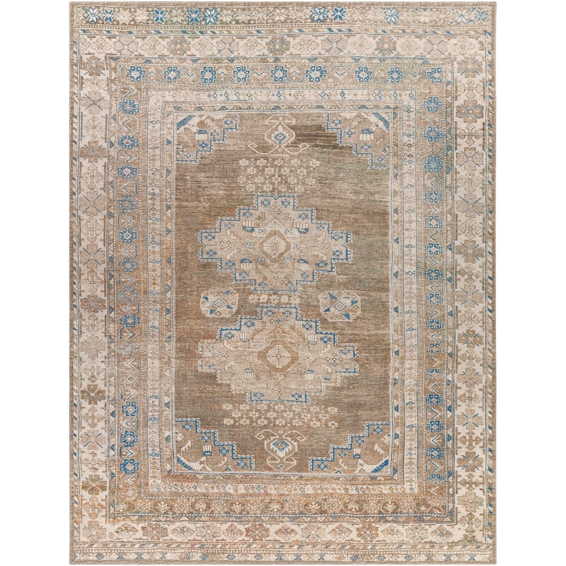 Livabliss Traditional Colin Medallion Washable Area Rug