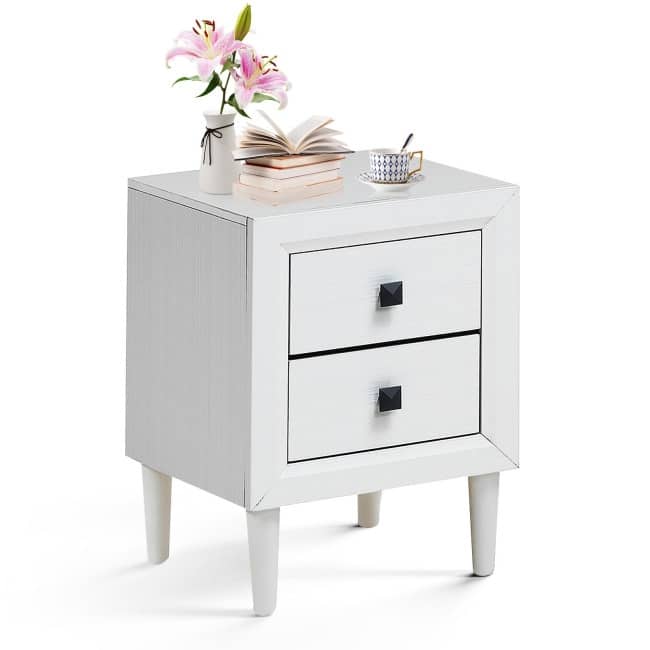 Versatile 2-Drawer Retro Bedside Table - Practical Nightstand for Any Room