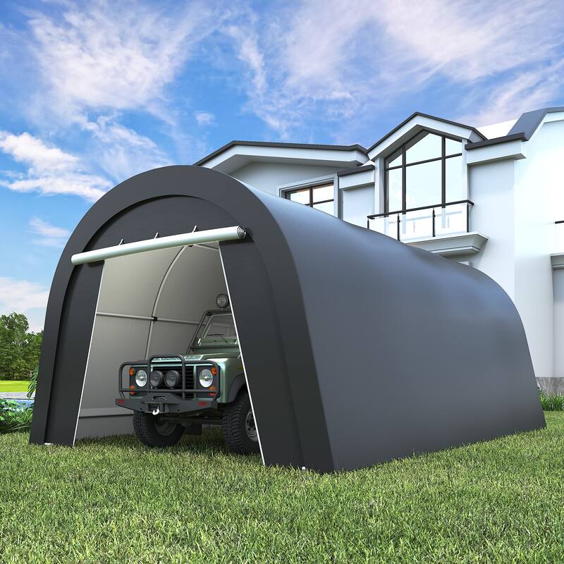 13' x 20'Portable Domed Carport with 2 Roll-up Doors