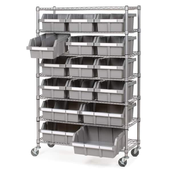 Reviews for Seville Classics Commercial Gray 7-Tier NSF 22-Bin Rack Storage  System