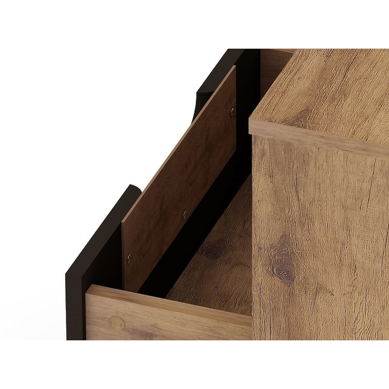 Manhattan Comfort Rockefeller 1-Drawer Nightstand (Set of 2)