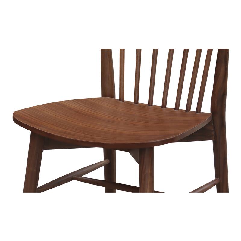 NADAAL STUDIOS Briar Dining Chair, Spindle Back, Solid Walnut Frame, Walnut Finish - Set of 2