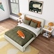 preview thumbnail 8 of 23, Max and Lily Full-Size Upholstered Bed with Rectangular Headboard Cream