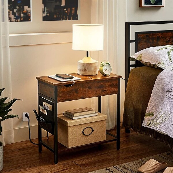 Side table with power outlet discount